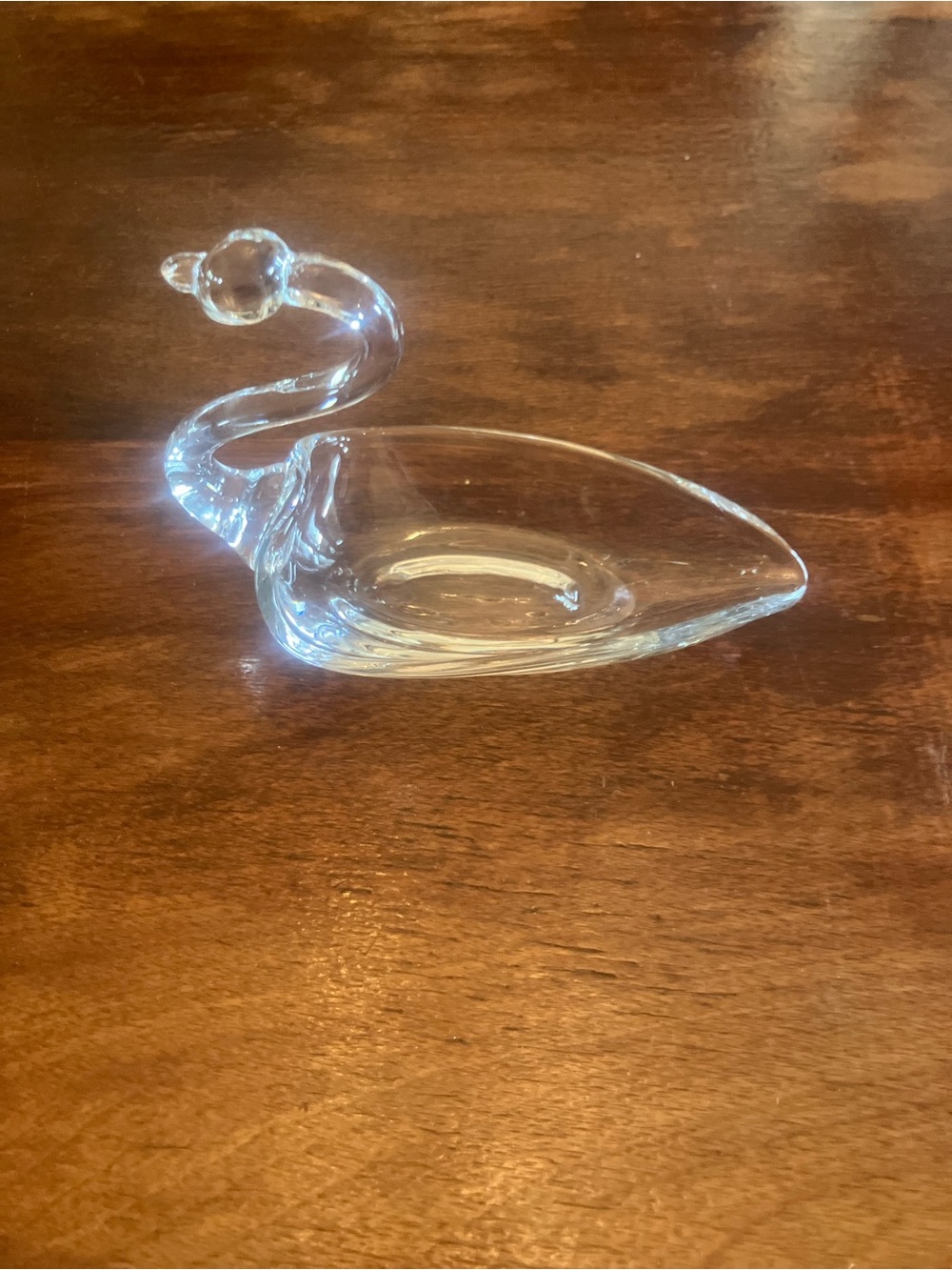Clear Glass Swan Trinket Dish - Home Accents Decor
